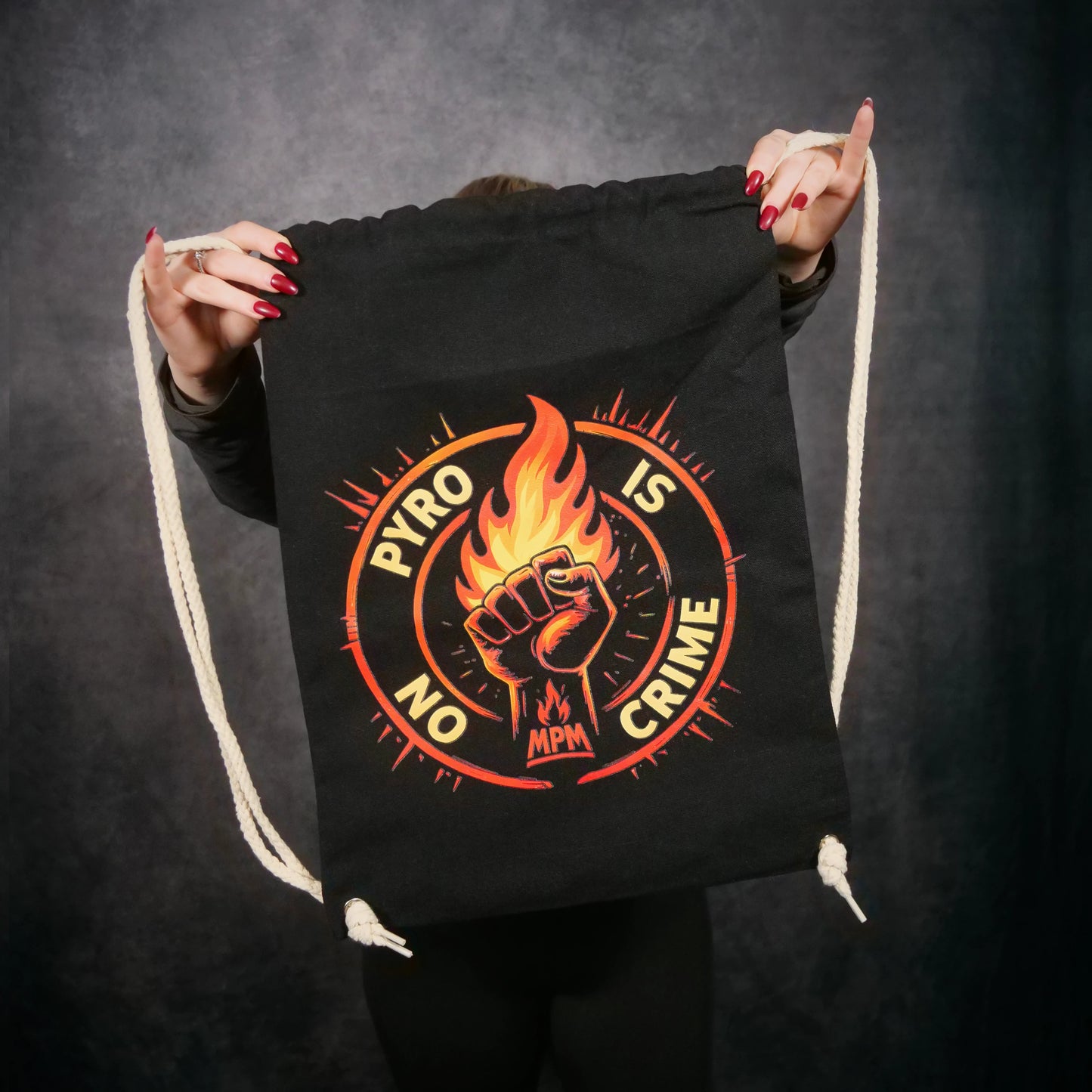 Böllerbeutel – PYRO IS NO CRIME (Orange Logo)