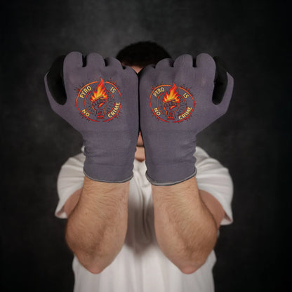 PYRO HANDSCHUHE - "Pyro is no crime" (Orange Logo)