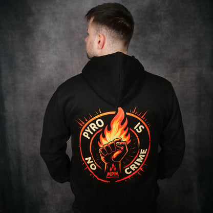 PYRO IS NO CRIME Hoodie – Orange Edition 2025
