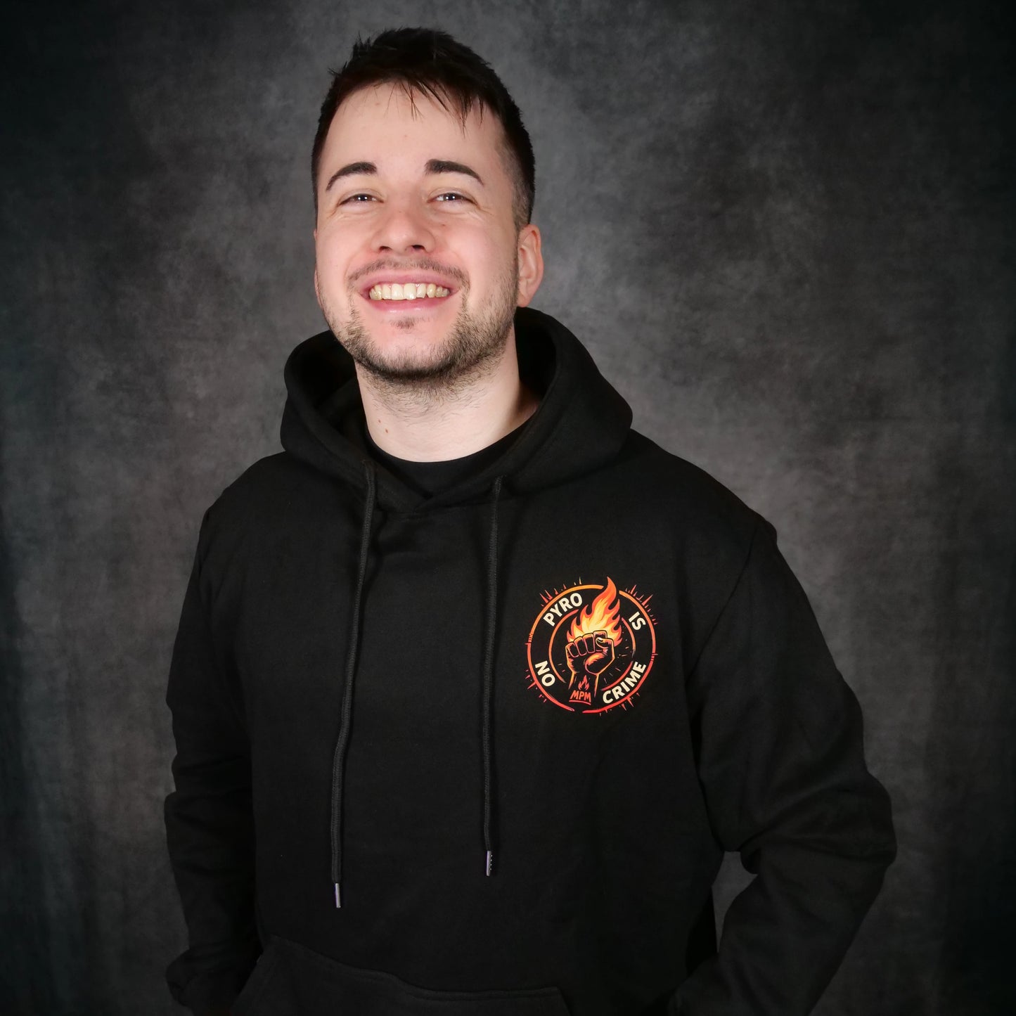 PYRO IS NO CRIME Hoodie – Orange Edition 2025