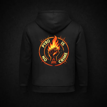 PYRO IS NO CRIME Hoodie – Orange Edition 2025