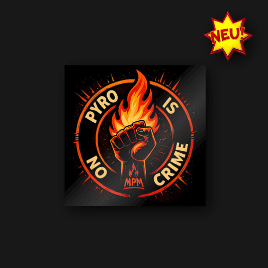 PYRO IS NO CRIME Sticker – Orange Edition 2025
