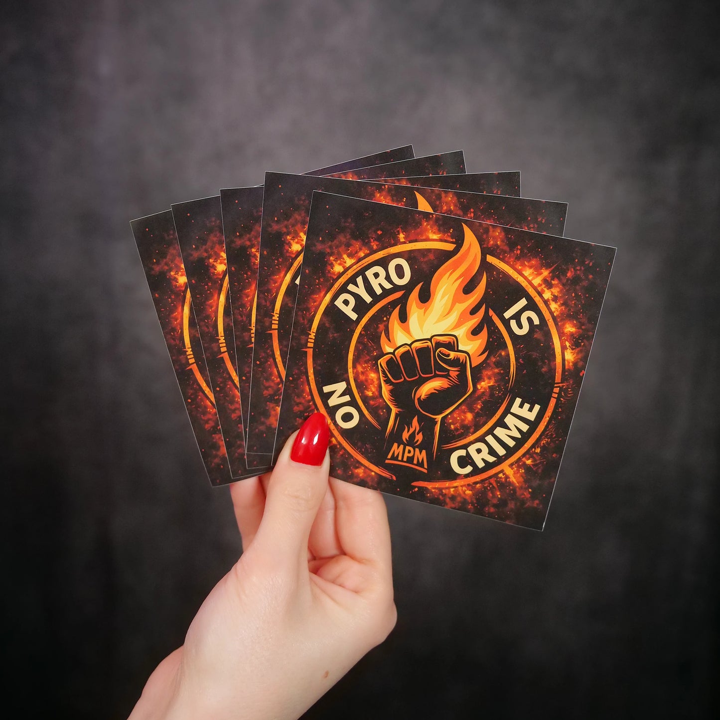 PYRO IS NO CRIME STICKER – Orange Edition (Upgrade)
