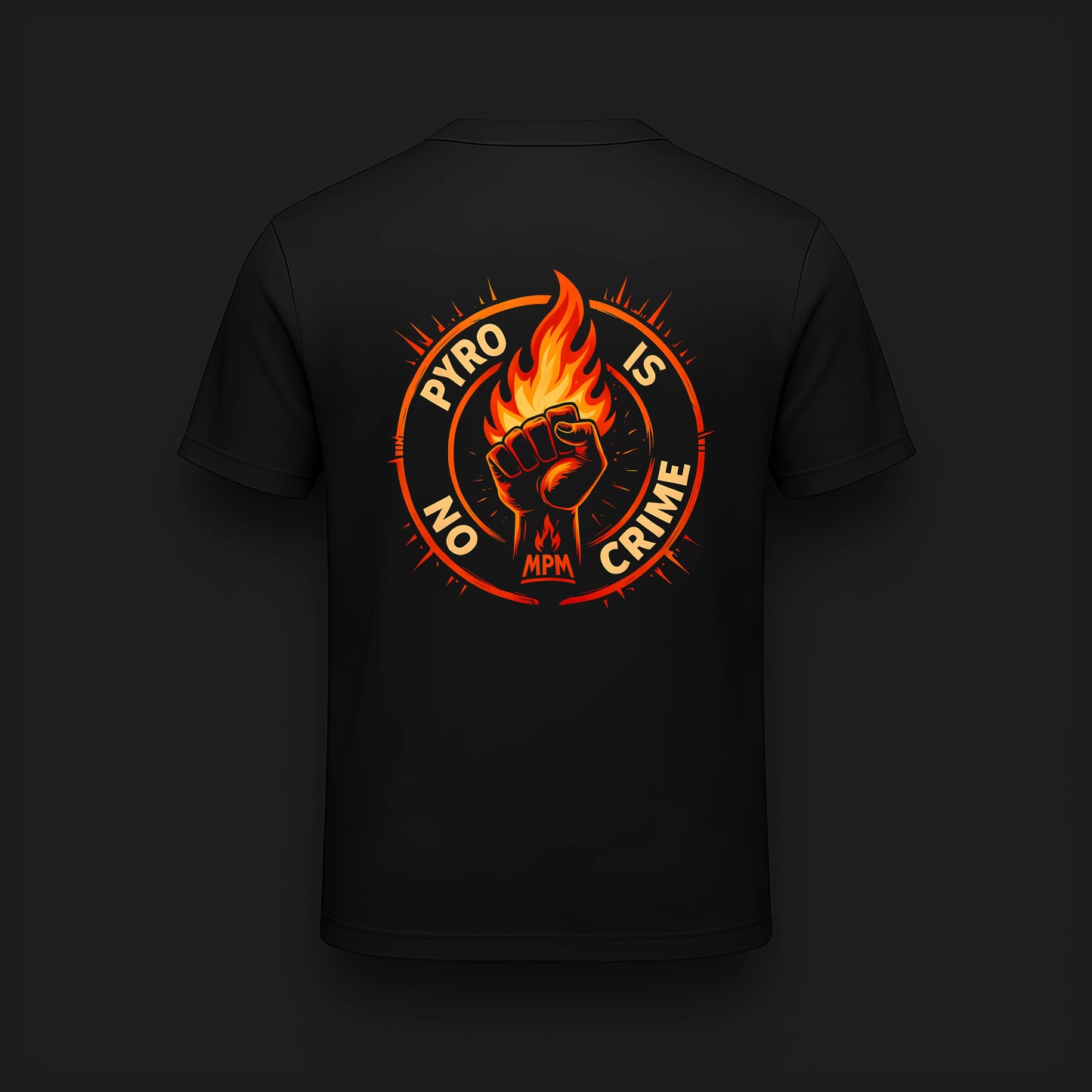 PYRO IS NO CRIME T-Shirt – Orange Edition 2025