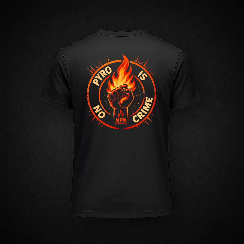 PYRO IS NO CRIME T-Shirt – Orange Edition 2025