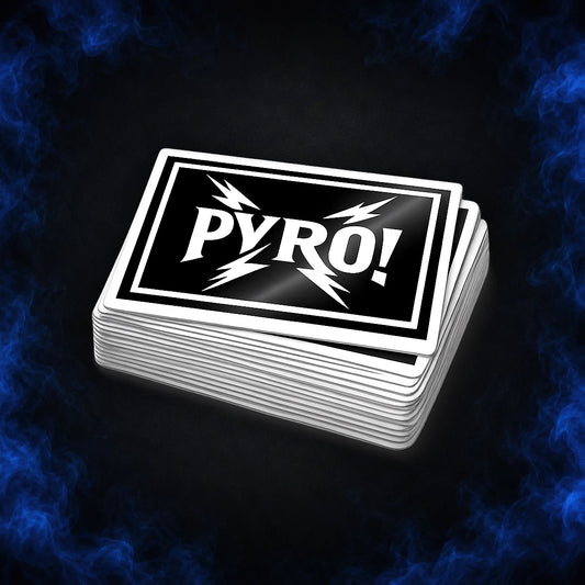 STICKER "PYRO!" – BLACK & WHITE EDITION