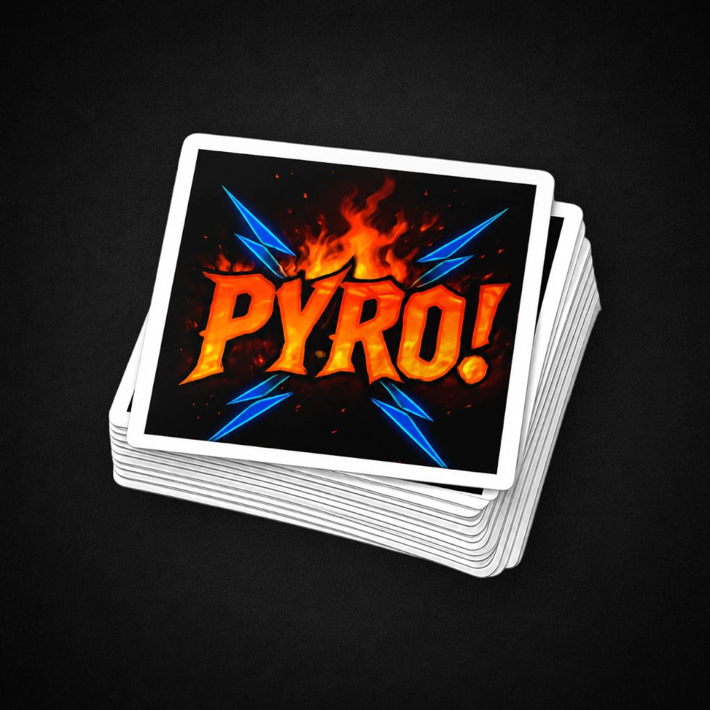 Sticker "PYRO!" – Color Edition