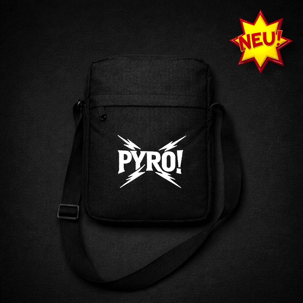 Umhängetasche – PYRO! (Logo mit Stick)